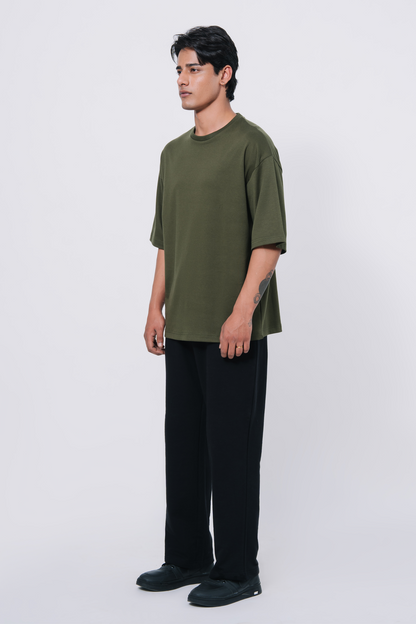 Premium Interlock Oversized T-Shirt – Green