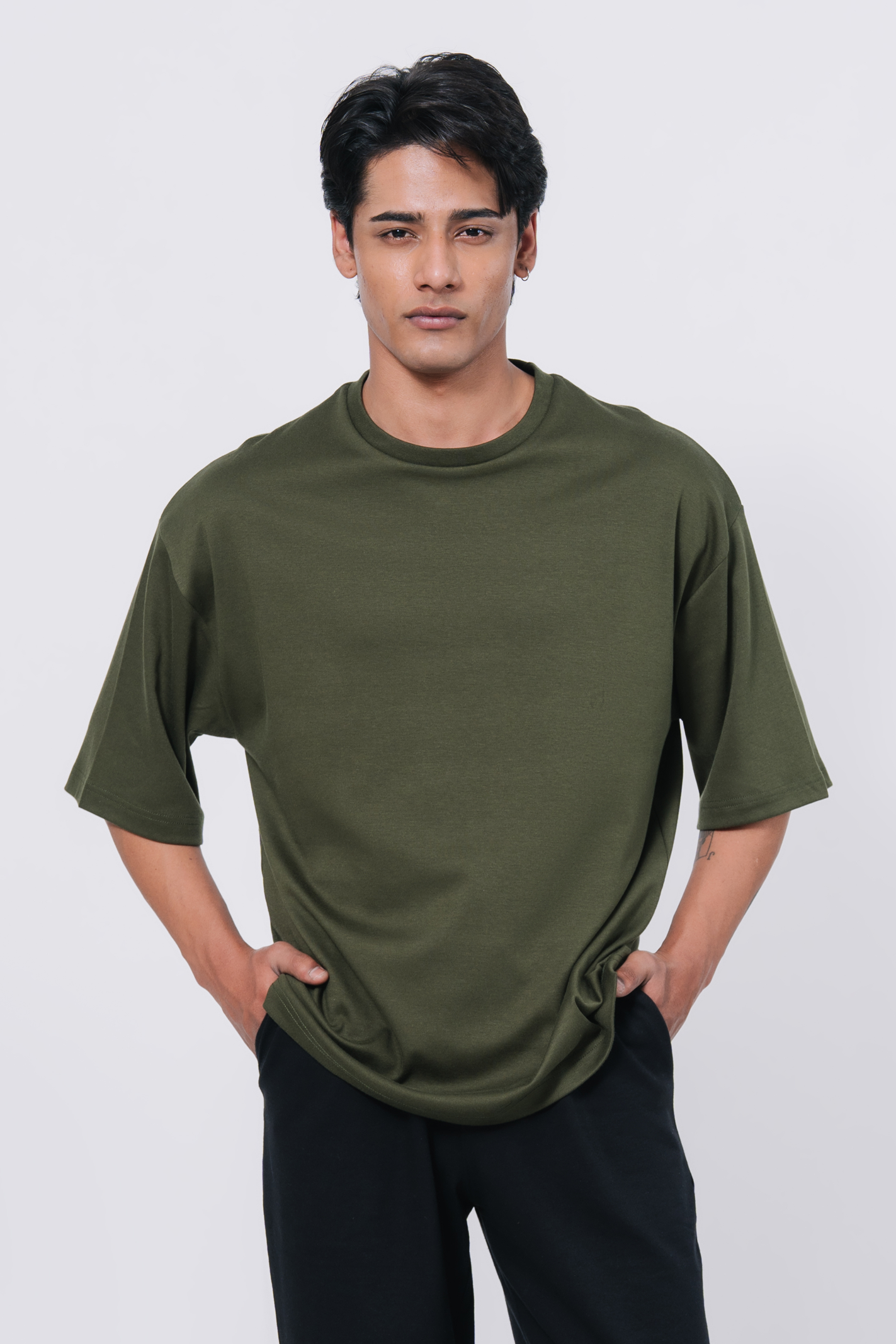 Premium Interlock Oversized T-Shirt – Green