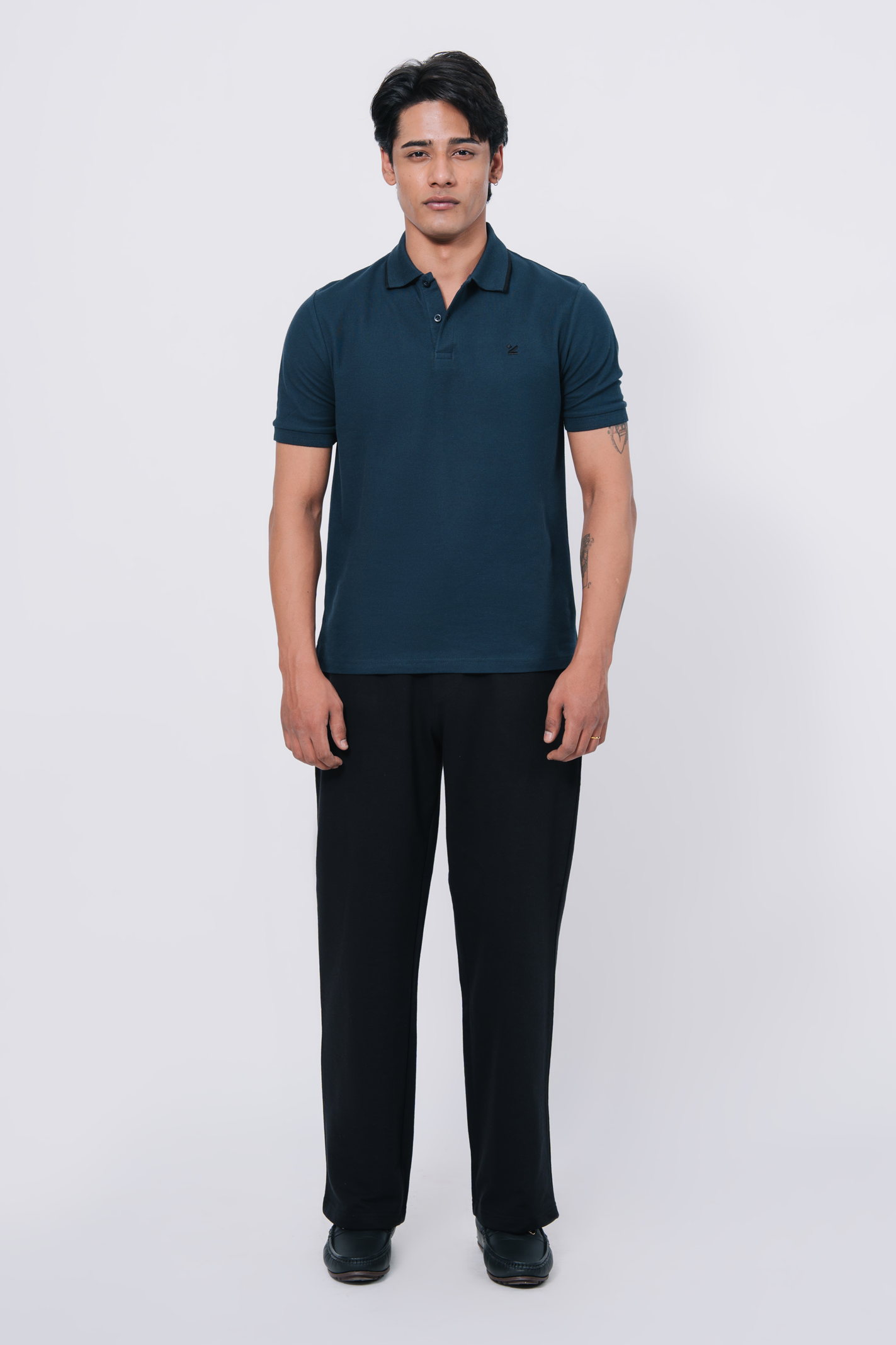 Pique Texture Polo Shirt – Teal