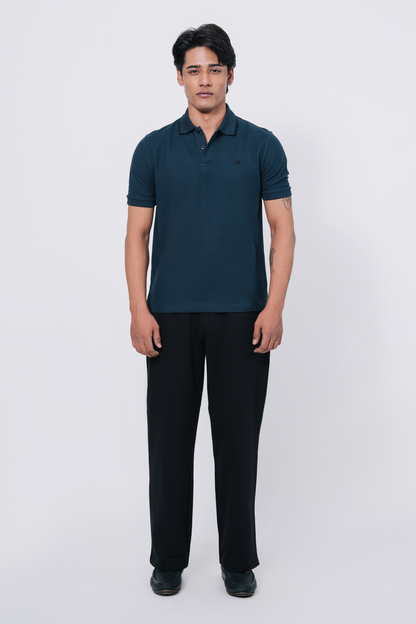 Pique Texture Polo Shirt – Teal