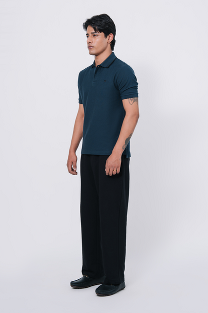 Pique Texture Polo Shirt – Teal