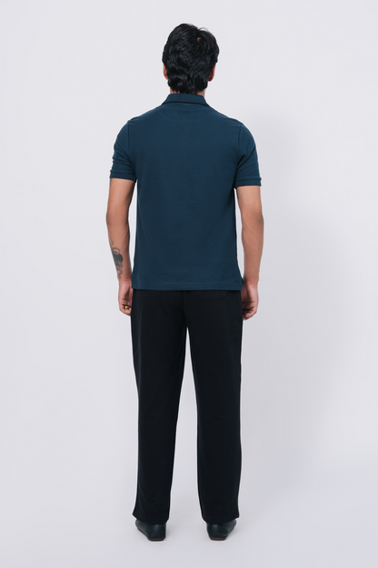 Pique Texture Polo Shirt – Teal