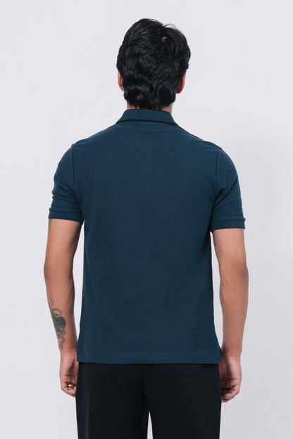 Pique Texture Polo Shirt – Teal
