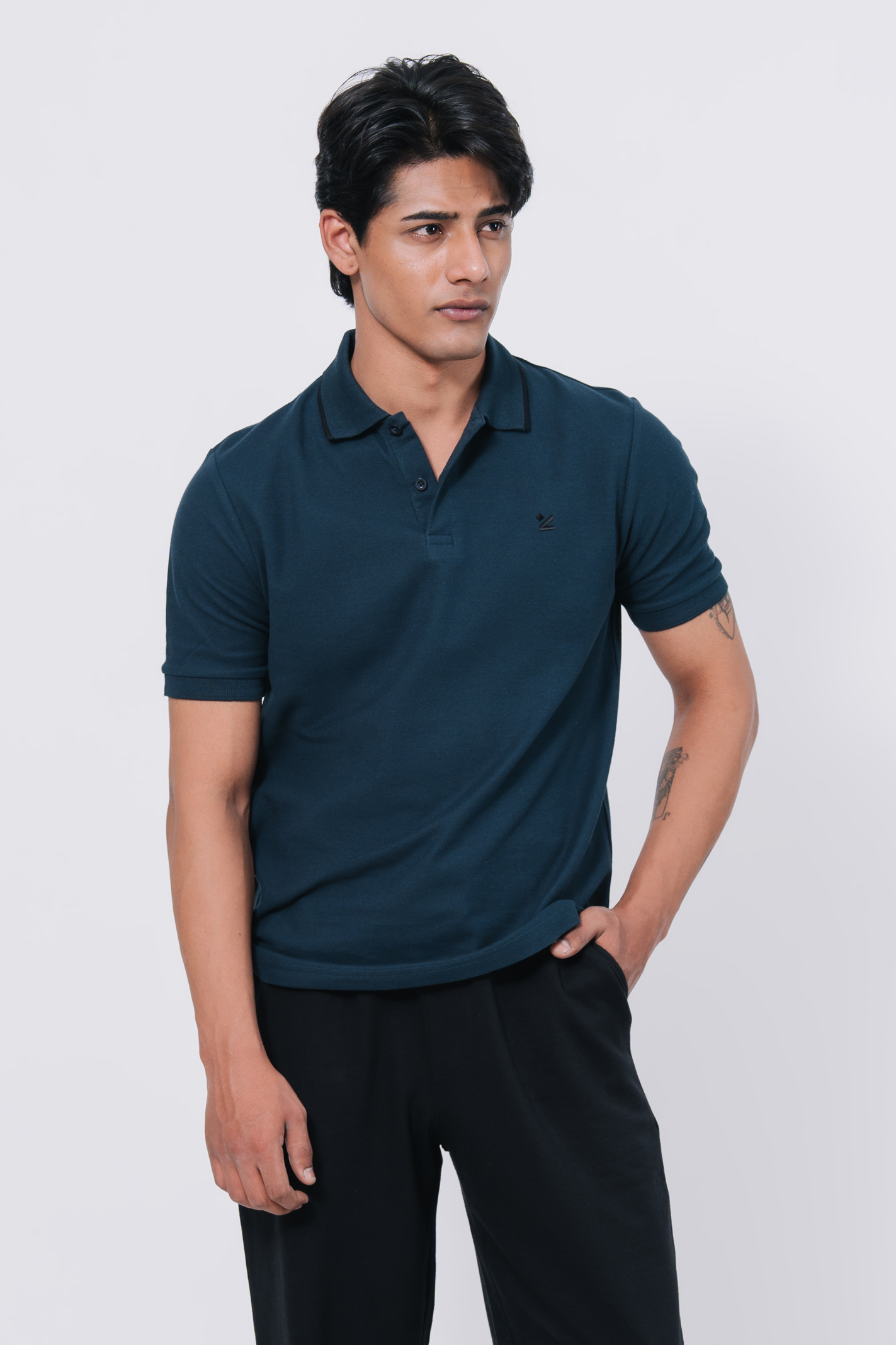Pique Texture Polo Shirt – Teal