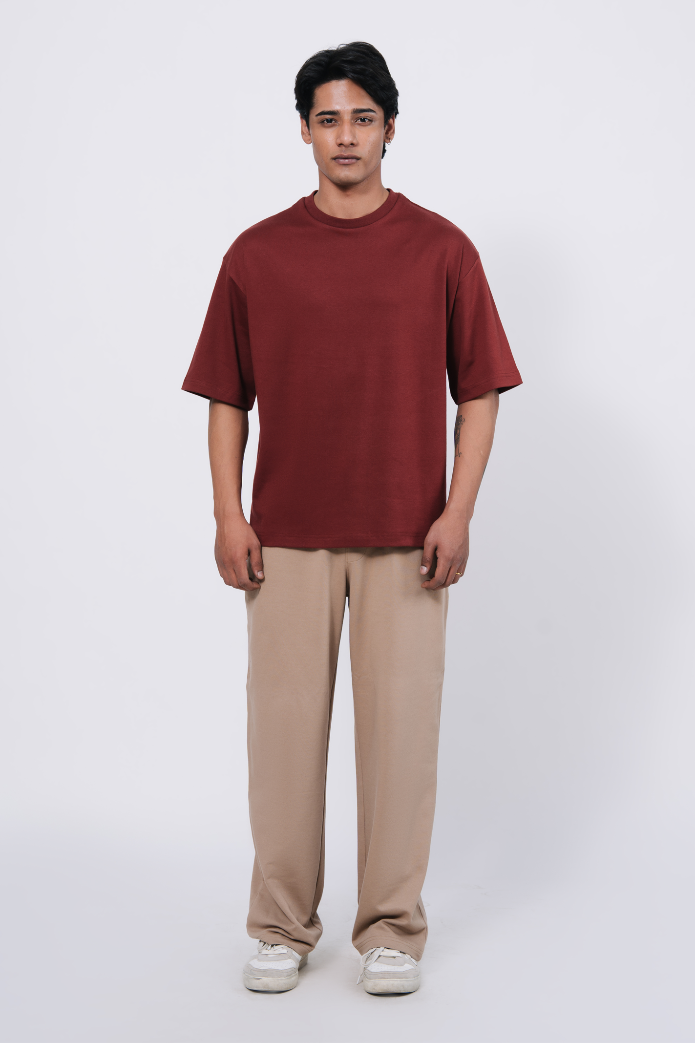 Premium Interlock Oversized T-Shirt – Red