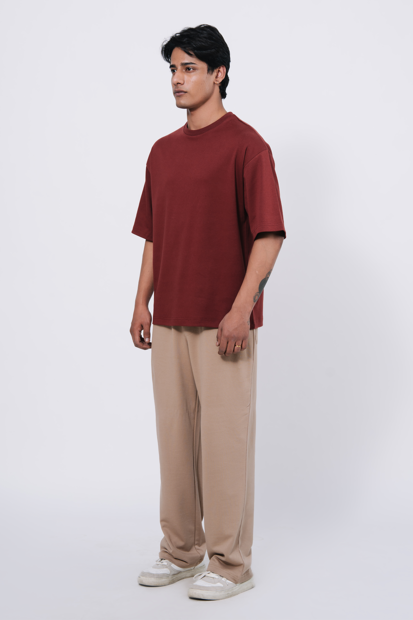 Premium Interlock Oversized T-Shirt – Red