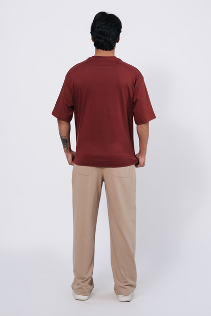 Premium Interlock Oversized T-Shirt – Red