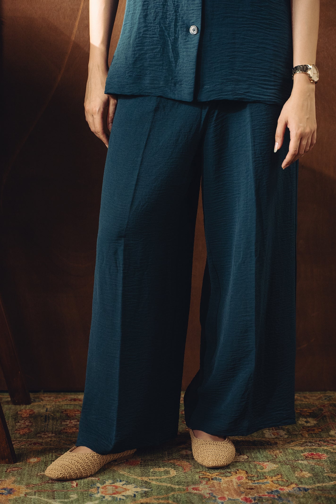 Shawl Collar Co-ord Set - Dark Teal