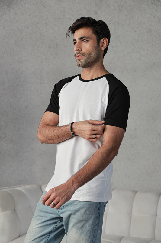 Raglan T-Shirt – White & Black
