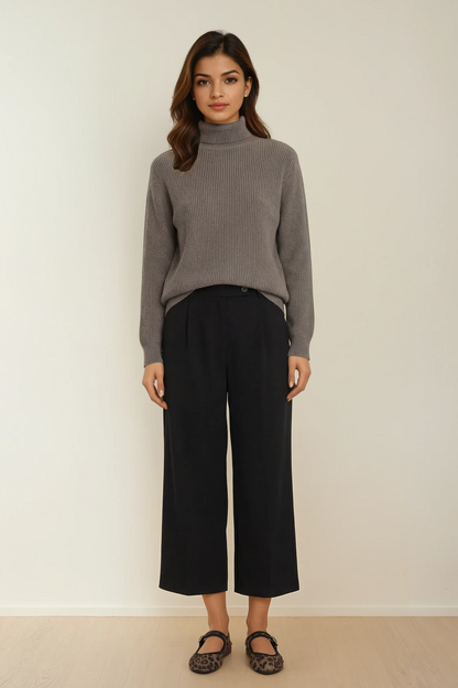 Warm Twilight Turtleneck Sweater - Dusty Taupe