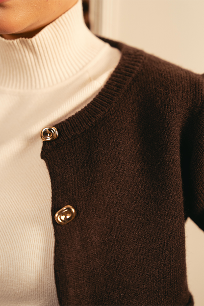 Cocoa Soft Knit Cardigan - Brown