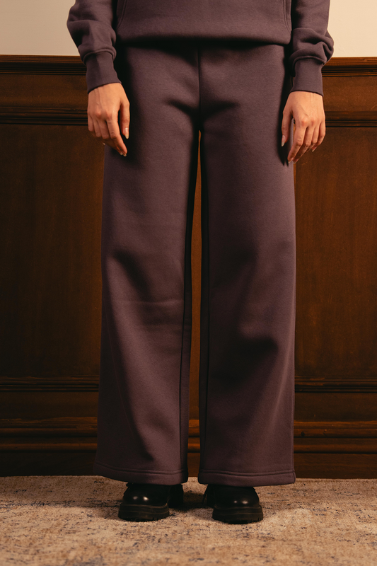 Everyday Wide Leg Sweatpants - Ash Plum