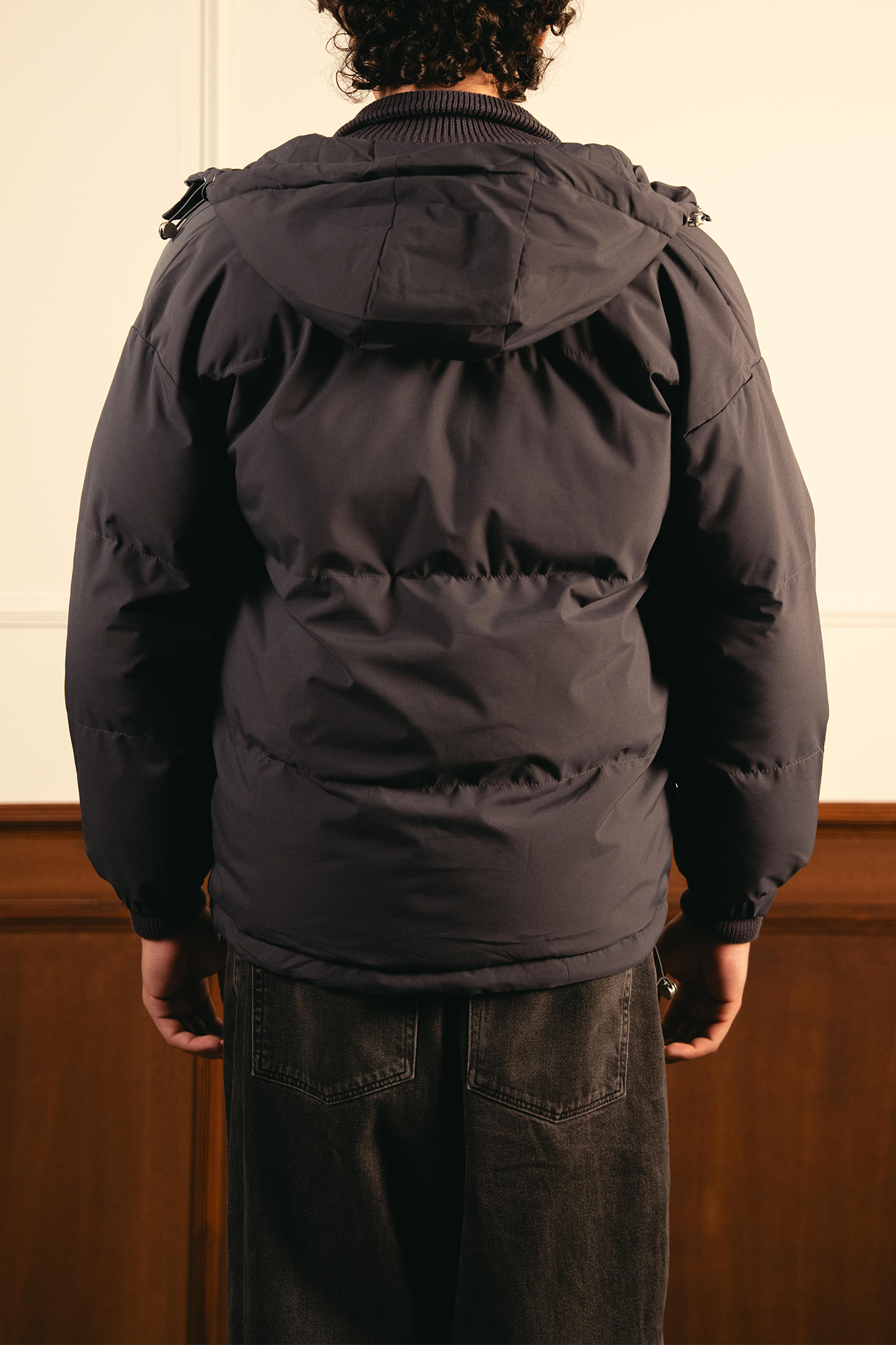 Insulated Hooded Puffer Jacket - Gray