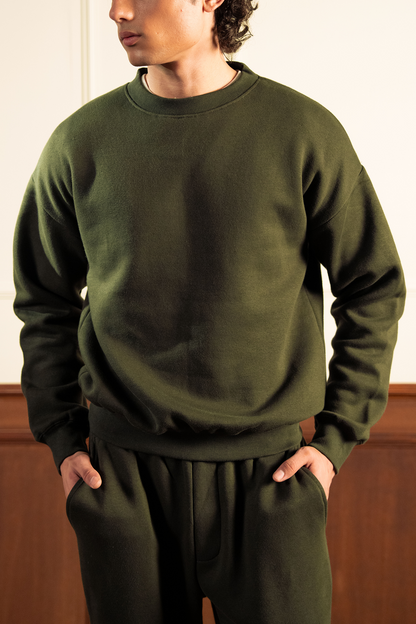 Men's Relaxed Sweatsuit - Dark Green