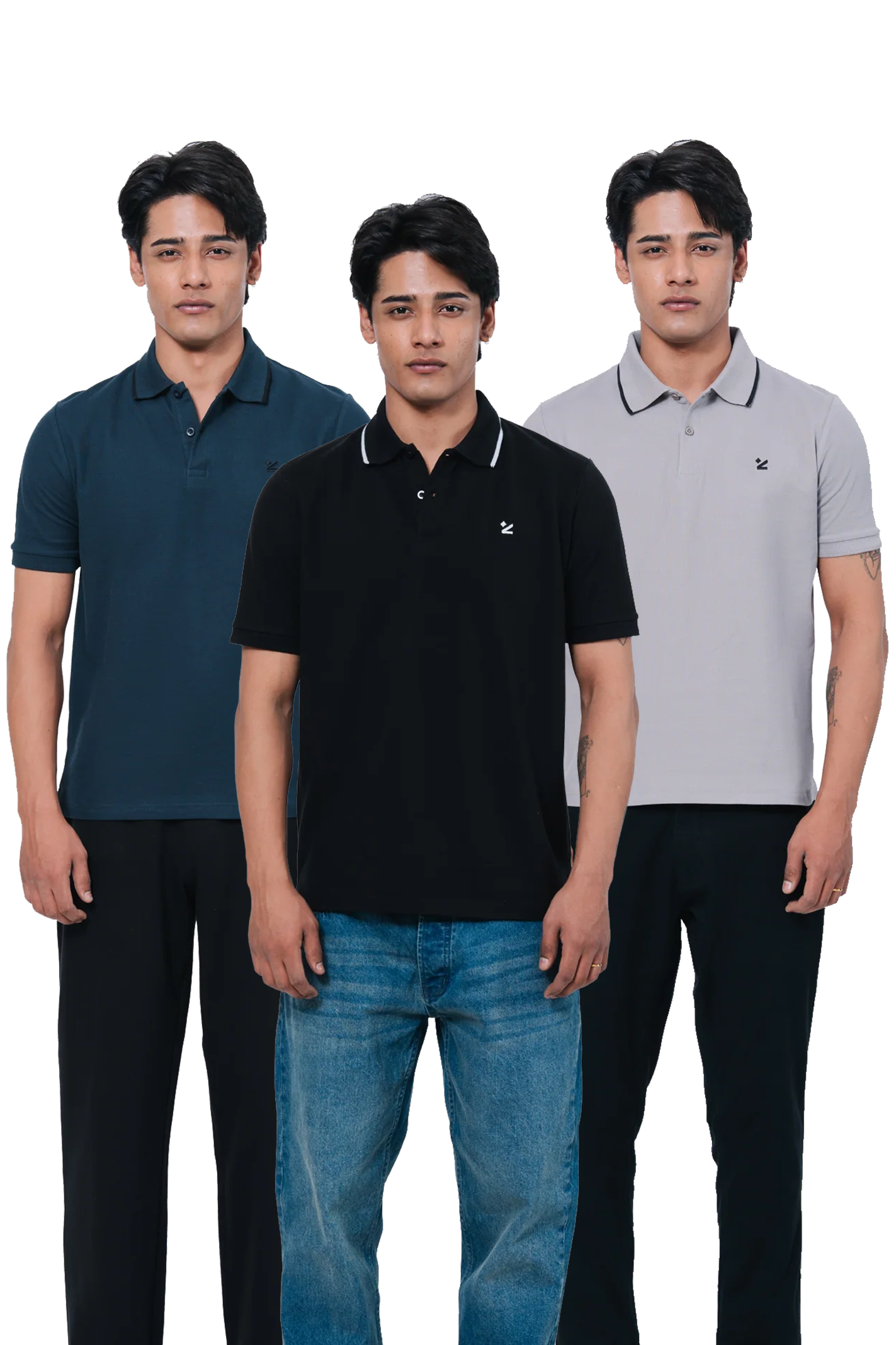 Pique Texture Polo Shirts – Pack of 3