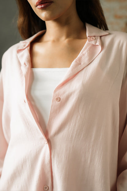 Co-ord Set with Cargo Pants - Pastel Pink