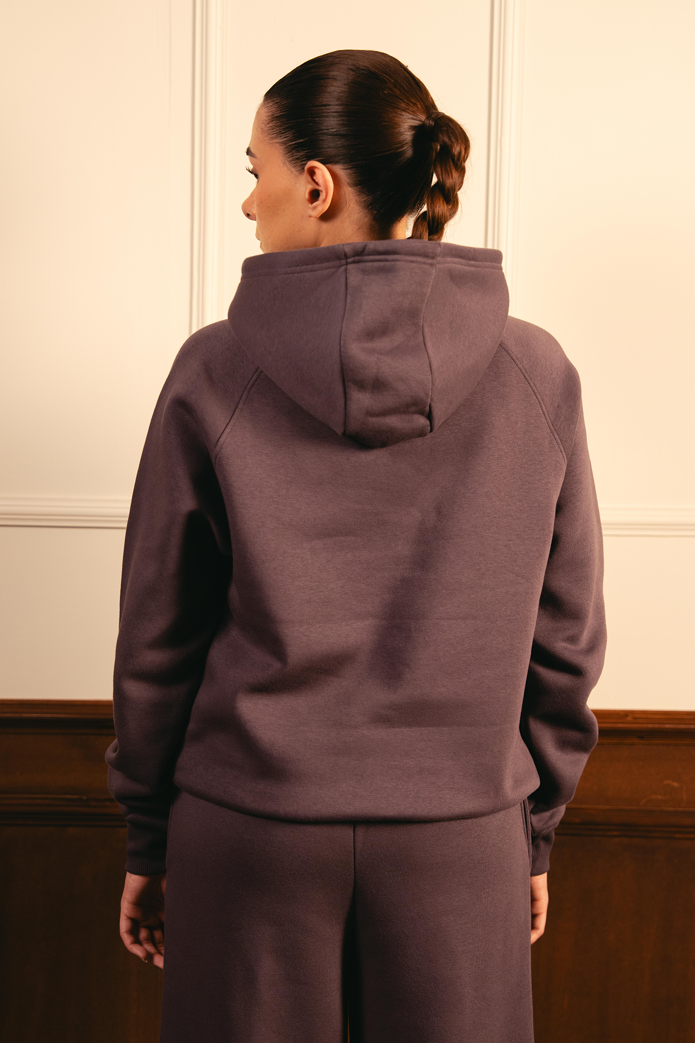 Women Heavy Fleece Pull-over Hoodie - Ash Plum