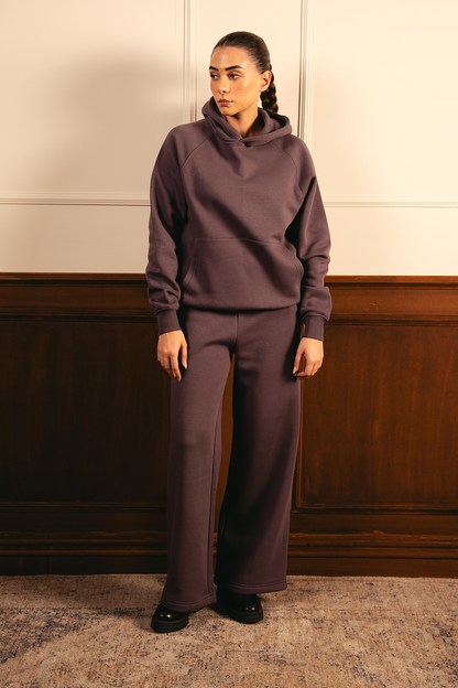 Women Heavy Fleece Pull-over Hoodie - Ash Plum