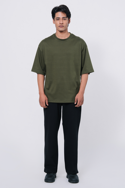 Premium Interlock Oversized T-Shirt – Green