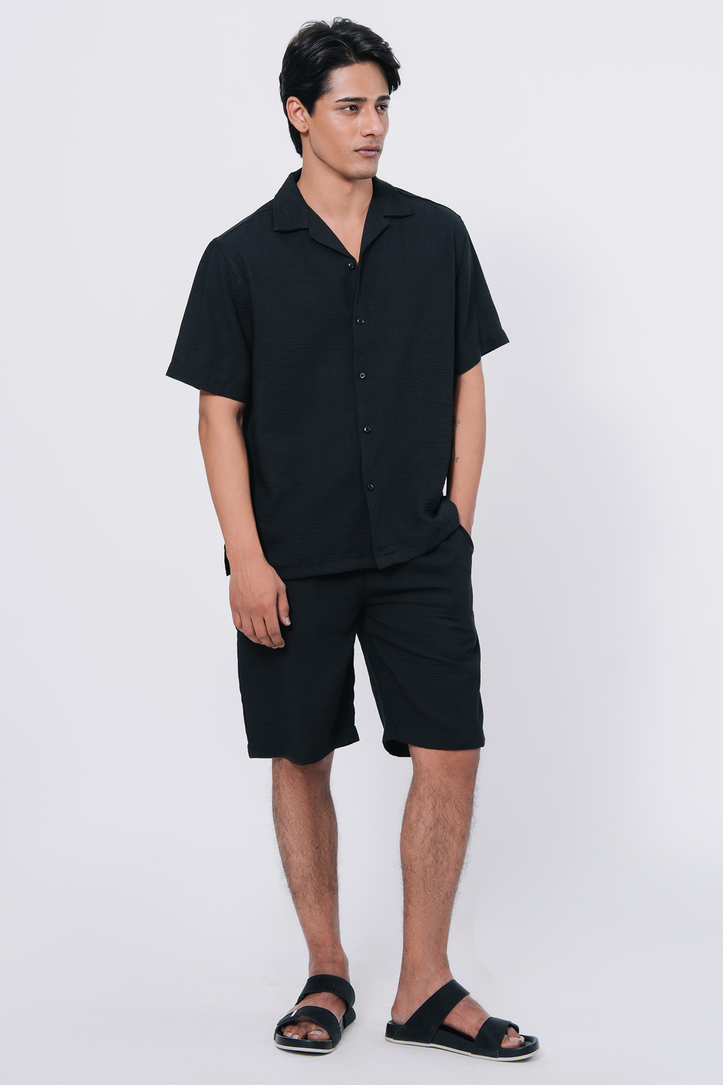 Cuban Collar Co-ord Set – Black