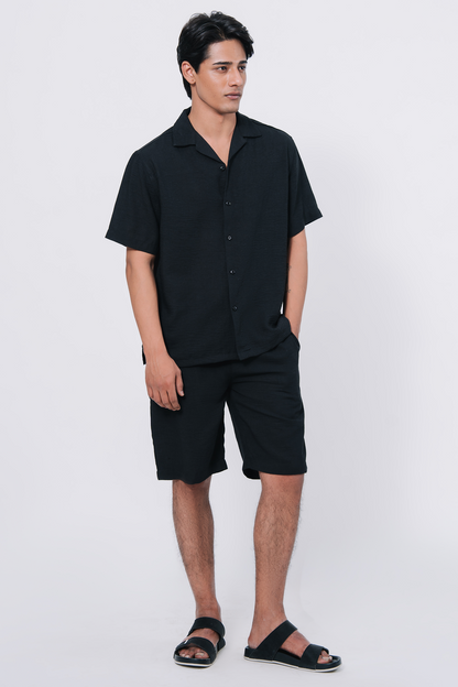 Cuban Collar Co-ord Set – Black