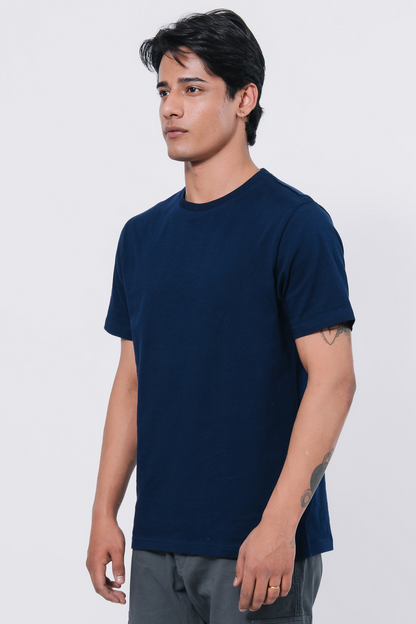 Premium Cotton T-Shirt – Navy Blue