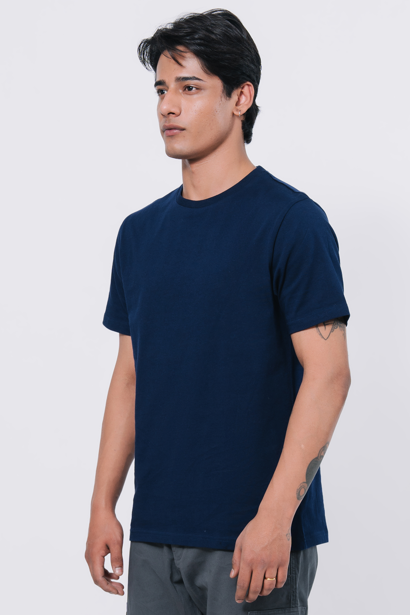 Premium Cotton T-Shirt – Navy Blue