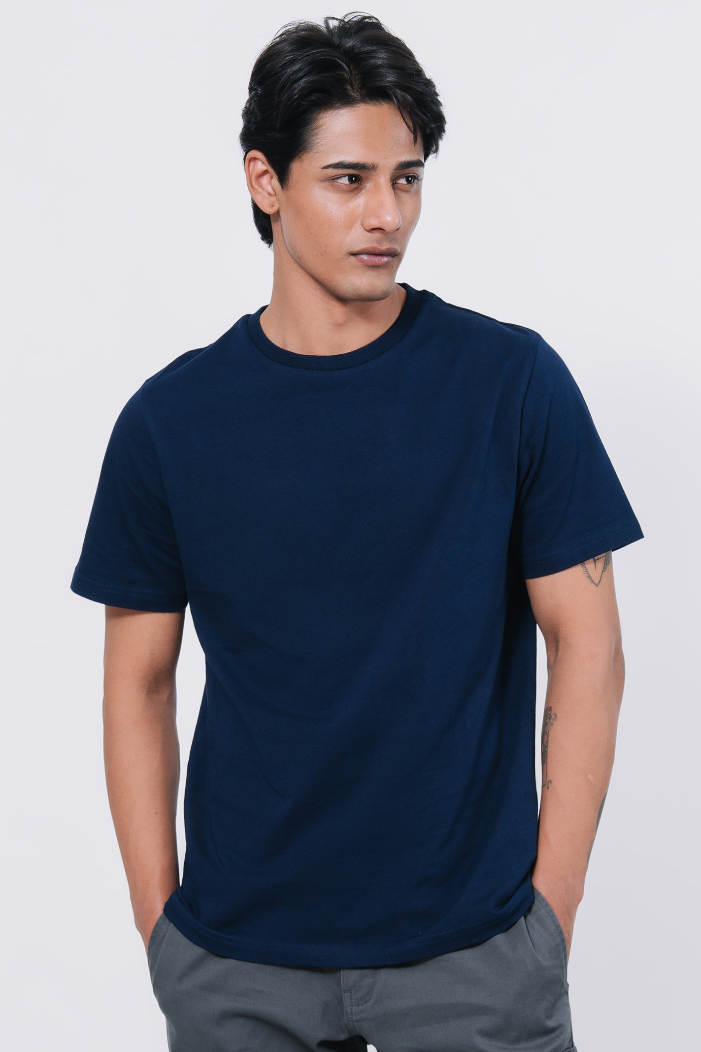 Premium Cotton T-Shirt – Navy Blue
