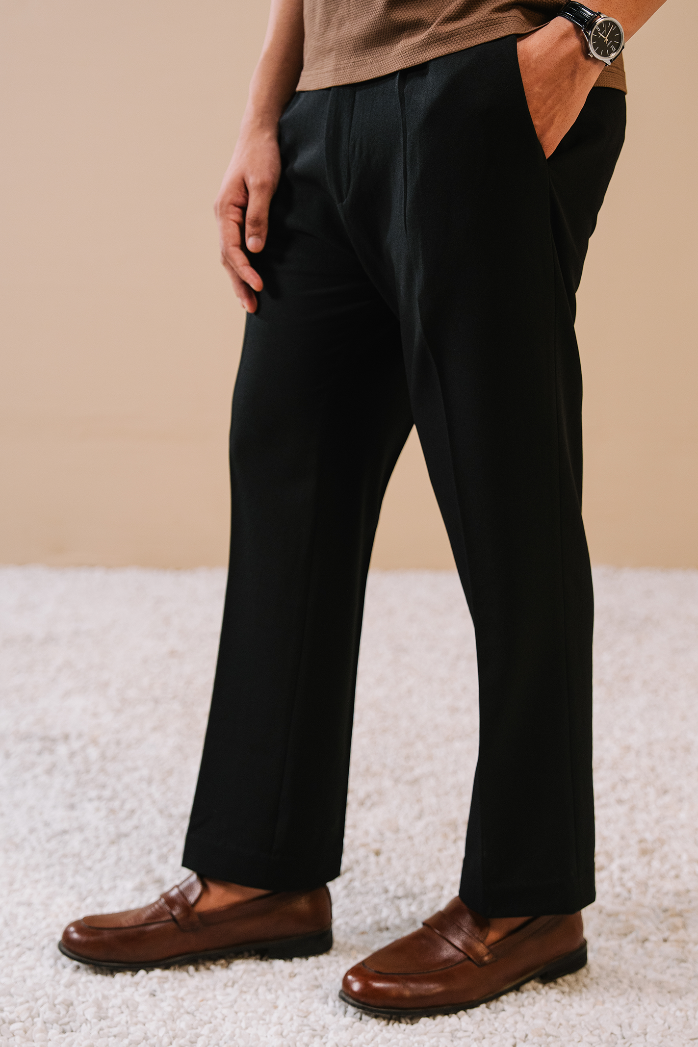 Pleated Dress Pants – Black