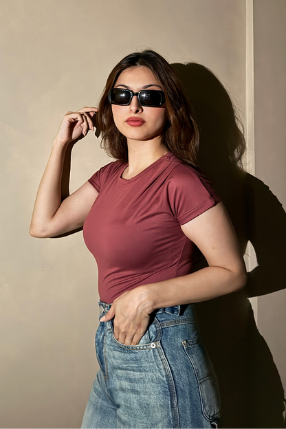 Pleated Bodysuit - Ash Rose