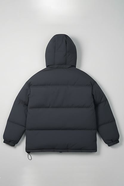 Insulated Hooded Puffer Jacket - Gray