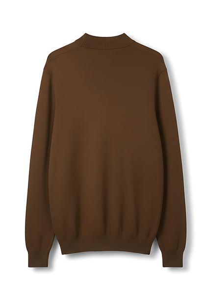 Soft Knit Mock Neck Sweater – Coffee